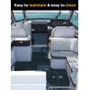 imageFOCEAN Boat Flooring  EVA Foam Boat Decking  Marine Flooring Marine Mats for Boats RV Yacht Kayak 945quotx 472quot236quot157quotBlack  Blue Lines