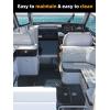 imageFOCEAN Boat Flooring  EVA Foam Boat Decking  Marine Flooring Marine Mats for Boats RV Yacht Kayak 945quotx 472quot236quot157quotDark Grey  Blue Lines
