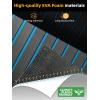 imageFOCEAN Boat Flooring EVA Foam Boat Decking Faux Teak Marine Flooring Boat Mat Boat Carpet Sheet for Motorboat RV Yacht Kayak Surfboard 945quotx 472quot354quot236quot157quotDark Grey With Blue Lines