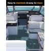 imageFOCEAN Boat Flooring EVA Foam Boat Decking Faux Teak Marine Flooring Boat Mat Boat Carpet Sheet for Motorboat RV Yacht Kayak Surfboard 945quotx 472quot354quot236quot157quotDark Grey With Blue Lines