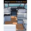 imageFOCEAN Boat Flooring EVA Foam Boat Decking Faux Teak Marine Flooring Boat Mat Boat Carpet Sheet for Motorboat RV Yacht Kayak Surfboard 945quotx 472quot354quot236quot157quotBrown With White Seam Lines