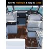 imageFOCEAN Boat Flooring EVA Foam Boat Decking Faux Teak Marine Flooring Boat Mat Boat Carpet Sheet for Motorboat RV Yacht Kayak Surfboard 945quotx 472quot354quot236quot157quotDark Brown With Black Seam Lines