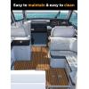 imageFOCEAN Boat Flooring EVA Foam Boat Decking Faux Teak Marine Flooring Boat Mat Boat Carpet Sheet for Motorboat RV Yacht Kayak Surfboard 945quotx 472quot354quot236quot157quotBrown With Black Seam Lines