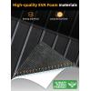 imageFOCEAN Boat Flooring EVA Foam Boat Decking Faux Teak Marine Flooring Boat Mat Boat Carpet Sheet for Motorboat RV Yacht Kayak Surfboard 945quotx 472quot354quot236quot157quotBlack With Dark Grey Lines