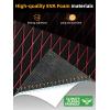 imageFOCEAN Boat Flooring EVA Foam Boat Decking Marine Mat NonSlip SelfAdhesive Flooring Sheet for Motorboat Kayak Surfboard Garden Swimming Pools 945x 157 Dark Grey with Black LinesBlack With Red Lines