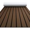 imageFOCEAN Boat Flooring EVA Foam Boat Decking Faux Teak Marine Flooring Boat Mat Boat Carpet Sheet for Motorboat RV Yacht Kayak Surfboard 945quotx 472quot354quot236quot157quotTerra with Black Lines