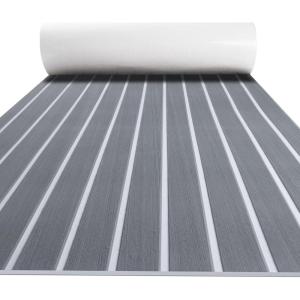 imageFOCEAN Boat Flooring EVA Foam Boat Decking Faux Teak Marine Flooring Boat Mat Boat Carpet Sheet for Motorboat RV Yacht Kayak Surfboard 945quotx 472quot354quot236quot157quotGrey With White Seam Lines