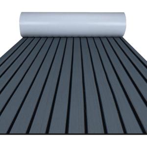 imageFOCEAN Boat Flooring EVA Foam Boat Decking Faux Teak Marine Flooring Boat Mat Boat Carpet Sheet for Motorboat RV Yacht Kayak Surfboard 945quotx 472quot354quot236quot157quotDark Grey With Black Seam Lines