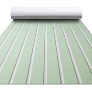 imageFOCEAN Boat Flooring EVA Foam Boat Decking Faux Teak Marine Flooring Boat Mat Boat Carpet Sheet for Motorboat RV Yacht Kayak Surfboard 945quotx 472quot354quot236quot157quotSeafoam Green with White Lines