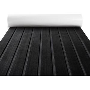 imageFOCEAN Boat Flooring EVA Foam Boat Decking Faux Teak Marine Flooring Boat Mat Boat Carpet Sheet for Motorboat RV Yacht Kayak Surfboard 945quotx 472quot354quot236quot157quotBlack With Dark Grey Lines