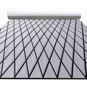 imageFOCEAN Boat Flooring EVA Foam Boat Decking Grey with Black Lines