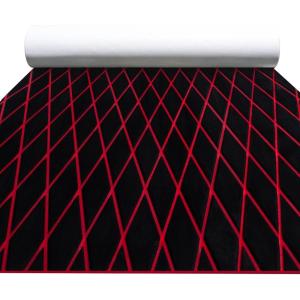 imageFOCEAN Boat Flooring EVA Foam Boat Decking Marine Mat NonSlip SelfAdhesive Flooring Sheet for Motorboat Kayak Surfboard Garden Swimming Pools 945x 157 Dark Grey with Black LinesBlack With Red Lines