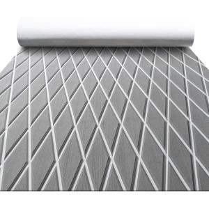imageFOCEAN Boat Flooring EVA Foam Boat Decking Marine Mat NonSlip SelfAdhesive Flooring Sheet for Motorboat Kayak Surfboard Garden Swimming Pools 945x 157 Dark Grey with Black LinesGrey With White Lines