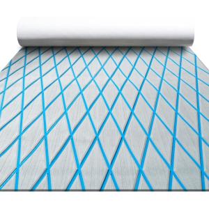 imageFOCEAN Boat Flooring EVA Foam Boat Decking Marine Mat NonSlip SelfAdhesive Flooring Sheet for Motorboat Kayak Surfboard Garden Swimming Pools 945x 157 Dark Grey with Black LinesGrey With Blue Lines