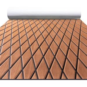 imageFOCEAN Boat Flooring EVA Foam Boat Decking Marine Mat NonSlip SelfAdhesive Flooring Sheet for Motorboat Kayak Surfboard Garden Swimming Pools 945x 157 Dark Grey with Black LinesBrown With Black Seam Lines