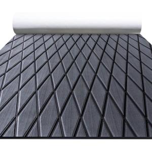 imageFOCEAN Boat Flooring EVA Foam Boat Decking Marine Mat NonSlip SelfAdhesive Flooring Sheet for Motorboat Kayak Surfboard Garden Swimming Pools 945x 157 Dark Grey with Black LinesDark Grey With Black Seam Lines