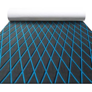 imageFOCEAN Boat Flooring EVA Foam Boat Decking Marine Mat NonSlip SelfAdhesive Flooring Sheet for Motorboat Kayak Surfboard Garden Swimming Pools 945x 157 Dark Grey with Black LinesDark Grey With Blue Lines