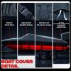 image:imageFOCEAN 1200D Waterproof Boat Cover for 1618 Boats  Heavy Duty Marine Tarp Gray Cover Fits Bass VHull TriHull Runabout amp Fish Ski Boats with Storage BagBlack