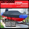 image:imageFOCEAN 1200D Waterproof Boat Cover for 1618 Boats  Heavy Duty Marine Tarp Gray Cover Fits Bass VHull TriHull Runabout amp Fish Ski Boats with Storage BagBlack