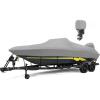 image:imageFOCEAN 1200D Waterproof Boat Cover for 1618 Boats  Heavy Duty Marine Tarp Gray Cover Fits Bass VHull TriHull Runabout amp Fish Ski Boats with Storage BagGray