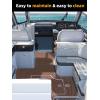 image:imageFOCEAN Boat Flooring EVA Foam Boat Decking SelfAdhesive Marine Mat for Motorboats Jon Boats Kayak Bass Boat Garden FloorBrown With White Lines
