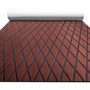 image:imageFOCEAN Boat Flooring EVA Foam Boat Decking SelfAdhesive Marine Mat for Motorboats Jon Boats Kayak Bass Boat Garden FloorDark Brown With Black Lines