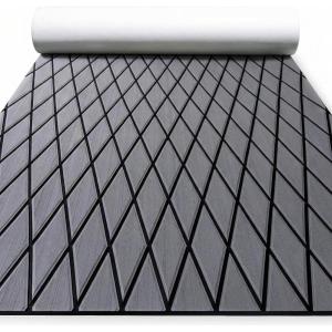 image:imageFOCEAN Boat Flooring EVA Foam Boat Decking SelfAdhesive Marine Mat for Motorboats Jon Boats Kayak Bass Boat Garden FloorDark Gray With Black Lines