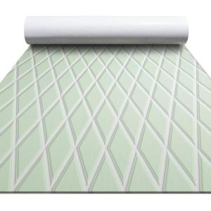 image:imageFOCEAN Boat Flooring EVA Foam Boat Decking SelfAdhesive Marine Mat for Motorboats Jon Boats Kayak Bass Boat Garden FloorSeafoam Green With White Lines