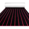 image:imageFOCEAN Boat Flooring EVA Foam Boat Decking with SelfAdhesive NonSlip Marine Carpet for Jon Boat Bass Boat Pontoon Boat Motorboat RV Yacht Kayak Surfboard FloorBlack With Red Seam Lines