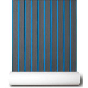 image:imageFOCEAN Boat Flooring EVA Foam Boat Decking with SelfAdhesive NonSlip Marine Carpet for Jon Boat Bass Boat Pontoon Boat Motorboat RV Yacht Kayak Surfboard FloorDark Grey With Blue Lines